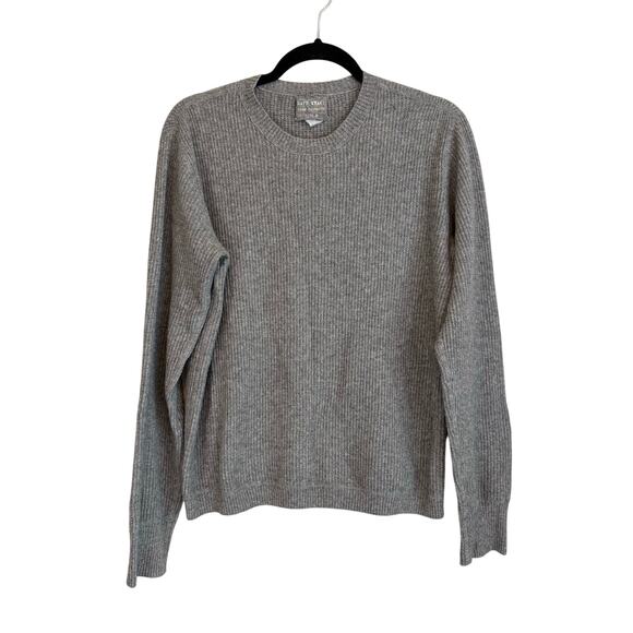 Save Khaki Sweater Mens M Gray 100% Cashmere Long Sleeve Casual Preppy Pullover - Picture 1 of 4